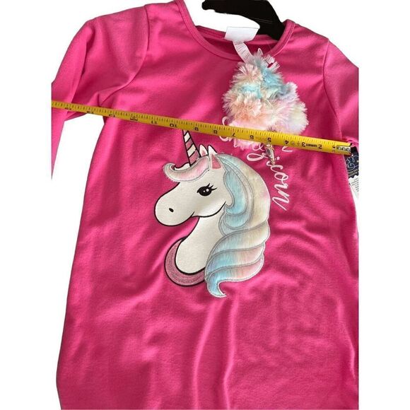 BeMagical Toddler Girls Unicorn pajama with headband size 10 - Picture 3 of 9